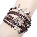 Leather Bracelet Fashion Infinity Bracelet Peace Dove Tree of Life Friendship Bracelet Wrap bracelet jewelry Christmas Gifts