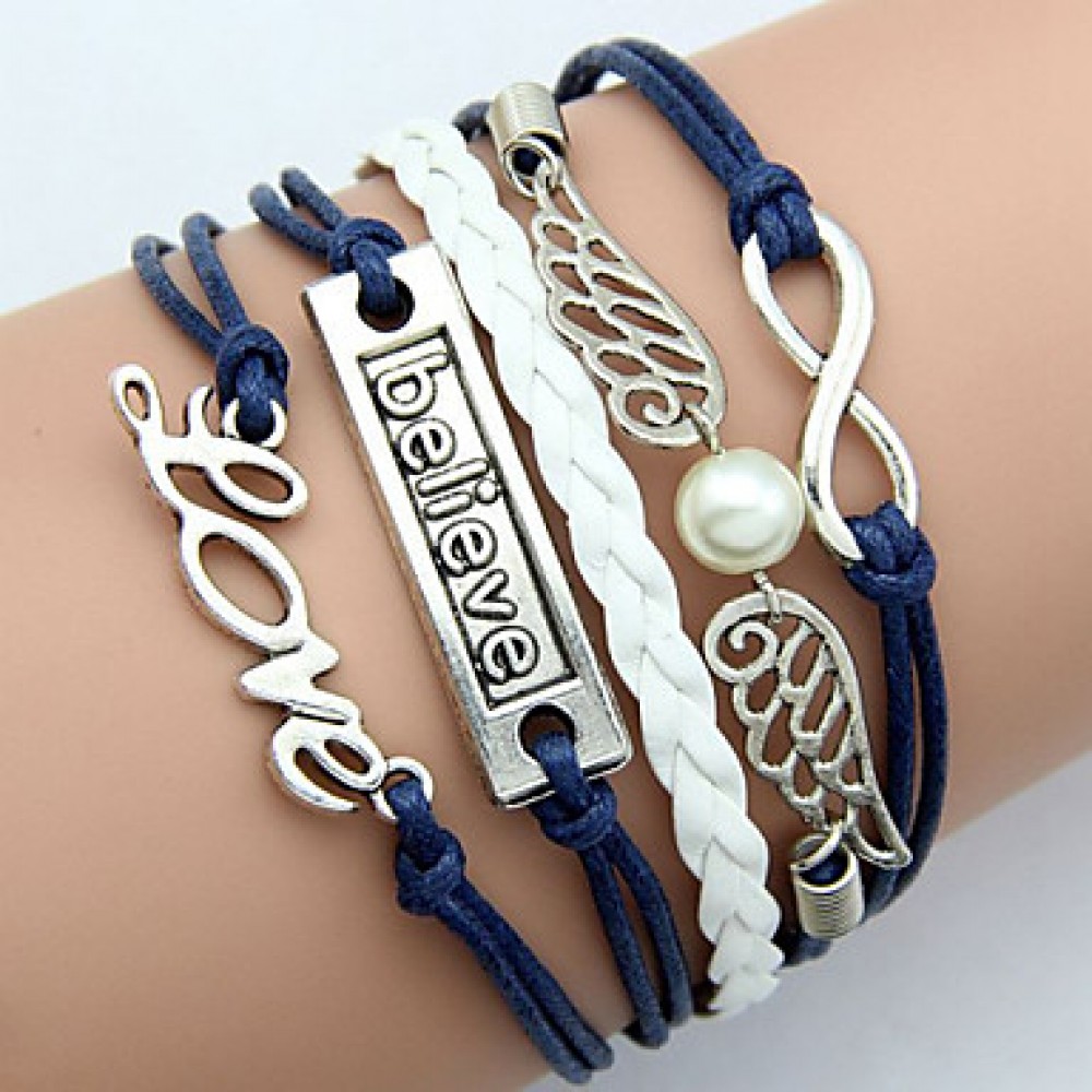 The New Fashion Women WovenVintage / Cute / Party / Casual Alloy / Fabric / Leather Braided/Cord Bracelet