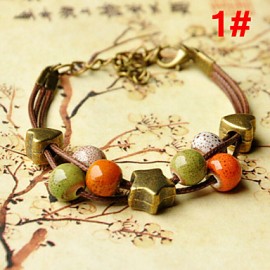 High Quality Creative Ceramic Fashion Series Manual Artistic Joker Paragraphs Retro Female Bracelet