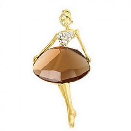 Lucky DollDiamonade Gemstone & Crystal Zirconia ballet girl Brooch