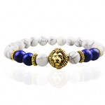 Women Men Fashion Bracelet Pulseras Mujer Black Lava Stone Lion Beads Bracelet Christmas Gifts