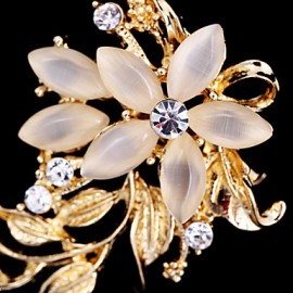 Women's Crystal Opal Flower Brooch for Wedding Party Decoration Scarf ,Fine Jewelry