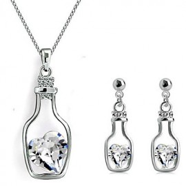 women's Bottle-shaped Diamond Jewelry Set  