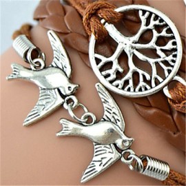 Leather Bracelet Fashion Infinity Bracelet Peace Dove Tree of Life Friendship Bracelet Wrap bracelet jewelry Christmas Gifts