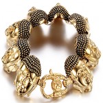 2016 New Arrival Fashion Gold-plated Stainless Steel Buddha Bracelet for Men