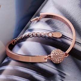 Women's All Matching Rose Gold Platied Crystal Bracelet