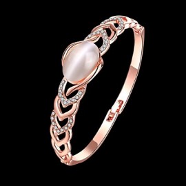 2016 Luxury Personality Opal Rose Gold PlatedDrill Party Bangle Bracelet For Women