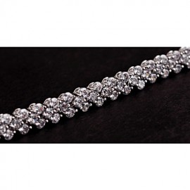 Elegant AAA Zircon Bracelet for Wedding Party (Silver/Multicolor)Imitation Diamond Birthstone