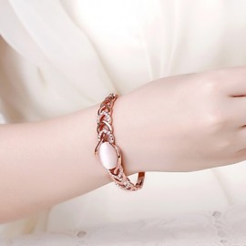 2016 Luxury Personality Opal Rose Gold PlatedDrill Party Bangle Bracelet For Women