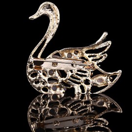 Women's Crystal Swan Animal Brooch for Wedding Party Decoration Scarf ,Fine Jewelry,Random Color