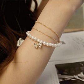 Women‘s New Fashion Vintage / Cute / PartyCasual Gold Plated Simple Bangle Bracelet Christmas Gifts