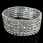 Vintage 6-layer Rhinestone Bridal Jewelry Stretch Bracelet Christmas Gifts