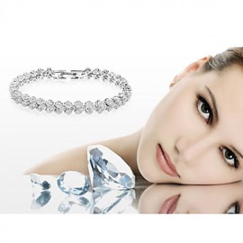 Elegant AAA Zircon Bracelet for Wedding Party (Silver/Multicolor)Imitation Diamond Birthstone