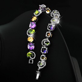 Copper Bracelets and Bangles New Design Colorful Zircon Bracelet Women Diamond Bracelet