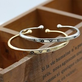 Women‘s New Fashion Vintage / Cute / PartyCasual Gold Plated Simple Bangle Bracelet Christmas Gifts