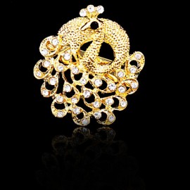 Women's Crystal Peacock AnImal Brooch for Wedding Party Decoration Scarf ,Fine Jewelry,Random Color