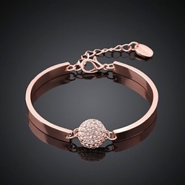 Women's All Matching Rose Gold Platied Crystal Bracelet