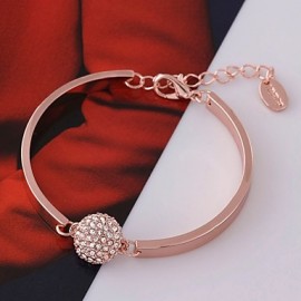 Women's All Matching Rose Gold Platied Crystal Bracelet