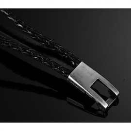 Head Layer Cowhide Titanium Steel Buckle Men Anchor Bracelet