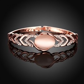 2016 Luxury Personality Opal Rose Gold PlatedDrill Party Bangle Bracelet For Women