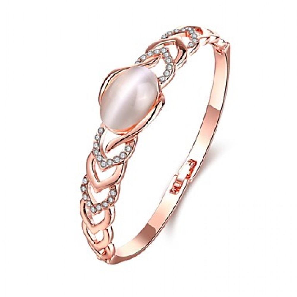 2016 Luxury Personality Opal Rose Gold PlatedDrill Party Bangle Bracelet For Women