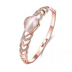 2016 Luxury Personality Opal Rose Gold PlatedDrill Party Bangle Bracelet For Women