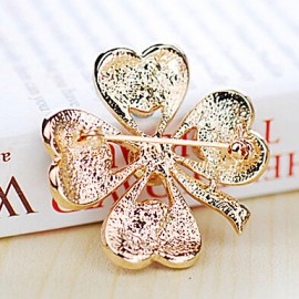 Lucky DollDiamonade Gemstone & Crystal Zirconia Four Leaved Colorful Brooch