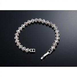 Elegant AAA Zircon Bracelet for Wedding Party (Silver/Multicolor)Imitation Diamond Birthstone