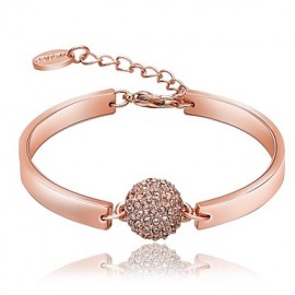 Women's All Matching Rose Gold Platied Crystal Bracelet