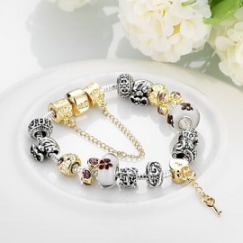 VintageSilver Plated Gemstone & Crystal / Cubic Zirconia Link/Chain / Beaded / Charm Bracelet Christmas Gifts