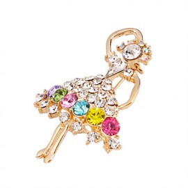  DiamonadeGold Plated Gemstone & Crystal Zirconia Colorful Brooch