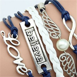 The New Fashion Women WovenVintage / Cute / Party / Casual Alloy / Fabric / Leather Braided/Cord Bracelet