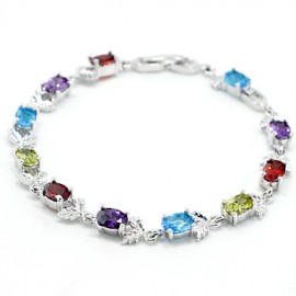 Top Quality AAA Zircon Bracelet Fine Jewelry ,Rainbow Diamond Birthstone